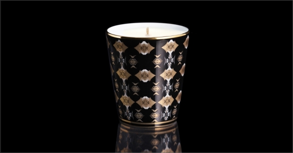 Pot à bougie en Porcelaine de Limoges au décor ethnique modèle Africa noir - Lorenza-difilippo.fr
