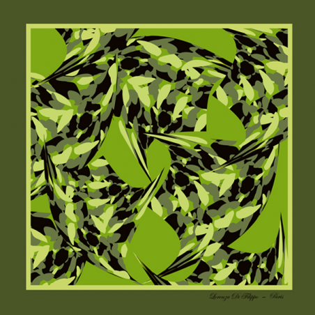 Foulard en soie aux couleurs vives - Modèle Anamélia vert - Lorenza-difilippo.fr
