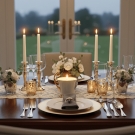 Bougie tasse Royale, décor dîner romantique, chandeliers or