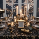 Bougie tasse Royale, décor de table Nouvel An, feux d'artifice