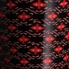 Détail motif de face pot à bougie Montana, décor marron, rouge et or brillant