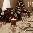 Bougie tasse Royale, décor de table de Noël, festive