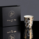 Coffret cadeau luxe Lorenza Di Filippo, bougie blanche et or décor carrés