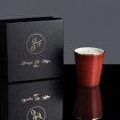 Coffret cadeau luxe Lorenza Di Filippo, pot à bougie Brun Rouge et or