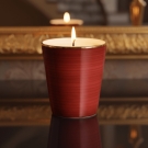 Pot à bougie Brun Rouge allumé, ambiance intérieure chaleureuse et raffinée