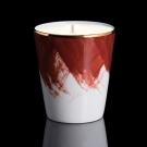 Bougie Petra Châtaigne Limoges, filet d'or, décorée main