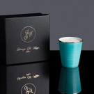 Coffret cadeau luxe Lorenza Di Filippo pour pot à bougie Turquoise platine
