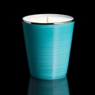 Pot à bougie Turquoise Limoges, filet platine