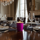 Pot à bougie Pourpre, ambiance salle à manger chic, table de réception