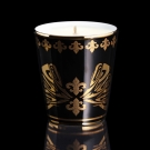 Pot à bougie La Fleur de Lys Limoges, décor noir et or