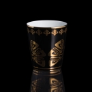 Fleur de Lys porcelaine de Limoges, détail motif de dos, noir et or