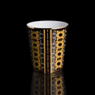 Antique porcelaine de Limoges, détail motif de dos lacet corset, noir et or