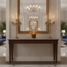 Bougie tasse Royale, ambiance console marbre, miroir et chandeliers