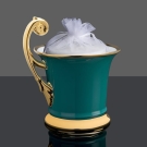 Bougie tasse Royale Porcelaine Limoges, turquoise, vue principale avec recharge