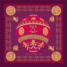 Carré de soie La Montgolfière Rose et or 100 % soie, motif royal