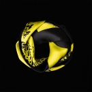 Carré de soie Krystal Jaune 100 % soie, motif enroulé