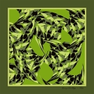 Carré de soie Anamélia 100 % soie, motif abstrait vert