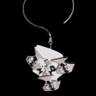 Collier Lorena platine en porcelaine, bijou de créateur Lorenza Di Filippo, tour de cou plaqué argent