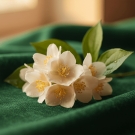 Fleurs de jasmin blanc, note de tête florale du parfum d’intérieur La Flamboyante