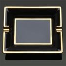 Cendrier rectangulaire Byzance en porcelaine noire et or, Lorenza Di Filippo