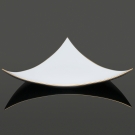 Assiette Shérazade à 3 pointes, porcelaine de luxe blanche, filet or