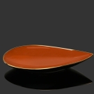 Assiette pétale caramel Alizée Lorenza Di Filippo, porcelaine de luxe, filet or, gros plan