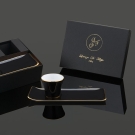 Coffret cadeau de luxe Lorenza Di Filippo, Café des délices noir en porcelaine