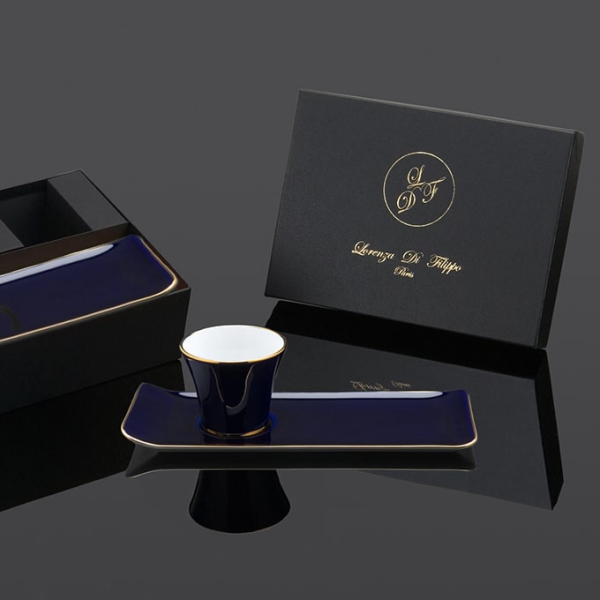 Coffret cadeau de luxe Lorenza Di Filippo, Café des délices bleu marine et or